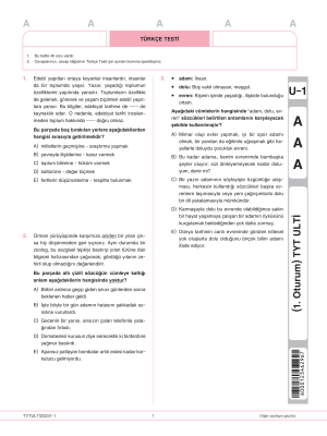 TYT DENEME ULTİ SERİSİ -1 2024