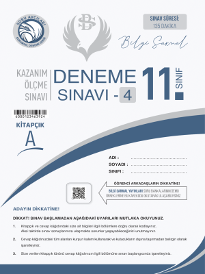 11.SINIF BİLGİ SARMAL YAYINLARI 4.DENEME 2023-2024