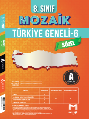 8.SINIF MOZAİK YAYINLARI TÜRKİYE GENELİ 6.DENEME 2023-2024