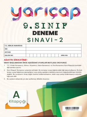9.SINIF YARIÇAP YAYINLARI 2.DENEME 2023-2024