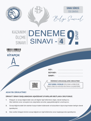9.SINIF BİLGİ SARMAL YAYINLARI 4.DENEME 2023-2024
