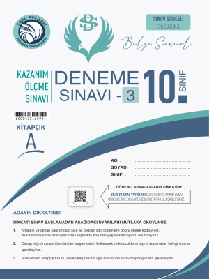 10.SINIF BİLGİ SARMAL YAYINLARI 3.DENEME 2023-2024