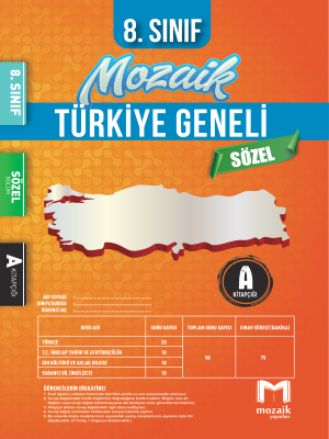 8. Sınıf Mozaik Yayınları - Türkiye Geneli Deneme -3