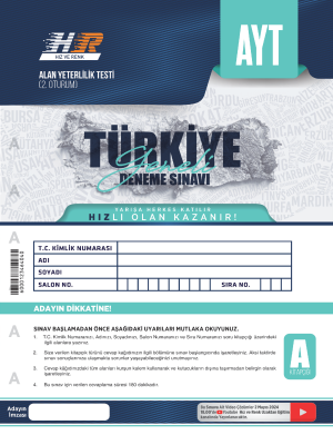 AYT HIZ VE RENK YAYINLARI TÜRKİYE GENELİ DENEME 2023-2024