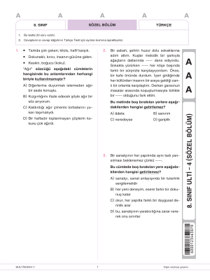 8.SINIF ULTİ 4.DENEME 2023-2024