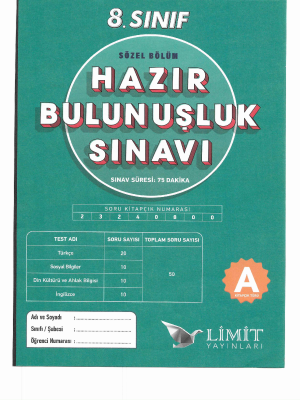 8.SINIF HAZIR BULUNUŞLUK - LİMİT YAYINLARI - 2024