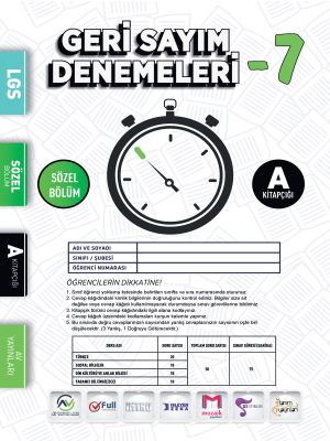 8. Sınıf Geri Sayım Denemeleri - 7. Deneme - Av Yayınları - 2023