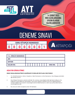 AYT 1. DENEME - TÜMLER YAYINLARI