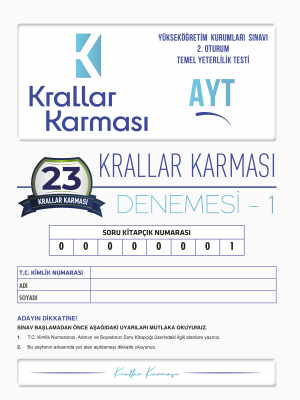 NO.23 KKK #SANAÖZEL AYT 1.DENEME - KRALLAR KARMASI 2023-2024