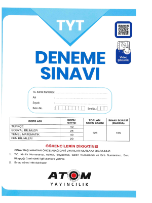 TYT 5. DENEME - ATOM YAYINLARI - 2023 1