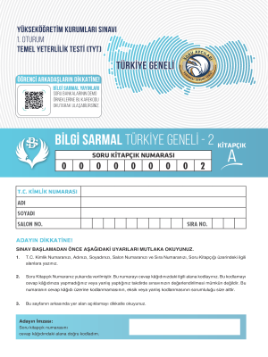 TYT BİLGİ SARMAL YAYINLARI TG 2.DENEME 2023-2024