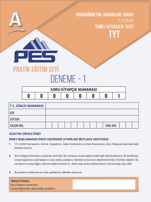 TYT 1.DENEME - PES YAYINLARI 2024