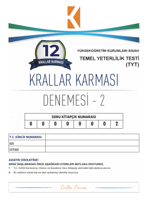 NO.12 KKK #SANAÖZEL TYT 2.DENEME - KRALLAR KARMASI 2023-2024