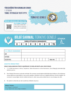 TYT - BİLGİ SARMALI TÜRKİYE GENELİ DENEME 1