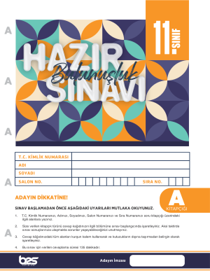 11.SINIF BES HAZIR BULUNUŞLUK SINAVI 2024-2025