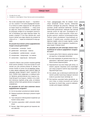 TYT ODF YAYINLARI 1.DENEME 2023-2024