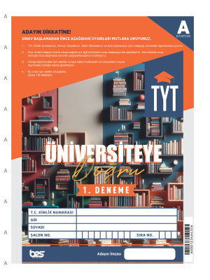 TYT BES YAYINLARI ÜNİVERSİTEYE DOĞRU 1. DENEME 2024-2025