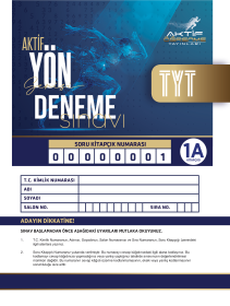 Aktif Öğrenme Yayınları Aktif Yön Deneme Serisi TYT Deneme - 1A Kitapçığı 1