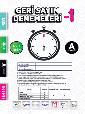 8. Sınıf Geri Sayım Denemeleri - 1. Deneme - Mozaik İntro Yayınları - 2023