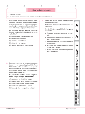 10. Sınıf Denemesi - ULTİ - 2