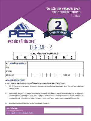 NO.2 KKK #SANAÖZEL TYT 2.DENEME - PES YAYINLARI 2024