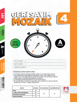 8.SINIF MOZAİK YAYINLARI GERİ SAYIM DENEMESİ-4 2023-2024