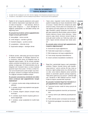 AYT BES YAYINLARI ÜNİVERSİTEYE DOĞRU-7 2023-2024