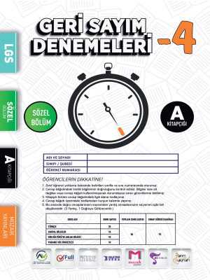 8. Sınıf Geri Sayım Denemeleri - 4. Deneme - Mozaik Yayınları - 2023