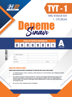 TYT HIZ VE RENK YAYINLARI 1.DENEME 2023-2024