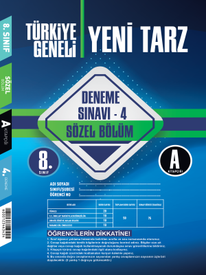 8.SINIF YENİ TARZ YAYINLARI TÜRKİYE GENELİ 4.DENEME 2023-2024