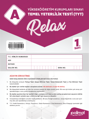 TYT POLİMAT YAYINLARI RELAX 1.DENEME 2023-2024