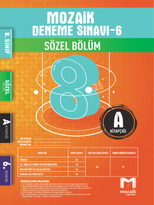 8. Sınıf Deneme - 6 - Mozaik Yayınları - 2023