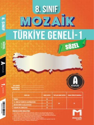 8. SINIF MOZAİK YAYINLARI TÜRKİYE GENELİ 1.DENEME 2023-2024